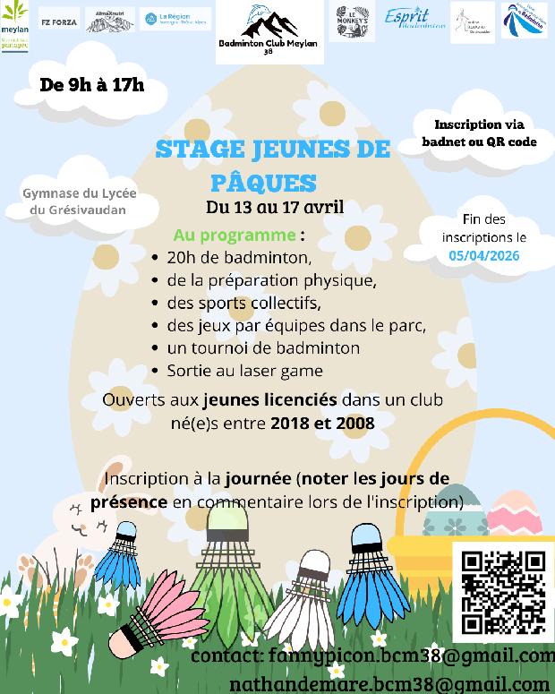 Stage Jeunes de Pâques BCM38